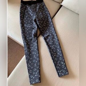 Authentic Louis Vuitton Black and Grey Monogram Leggings Rare Runway Size Medium